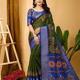 HI FI NX Checked Zari Silk Cotton Banarasi Saree-picture-21