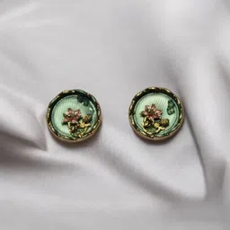 ADC SHEMONA Gold-Plated Round Floral Studs-26