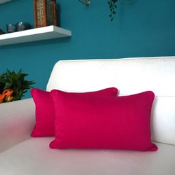 TARA- Sparkling Homes Pink 2 Pieces Rectangle Cushion Covers-51