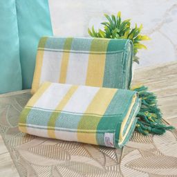 FABINALIV Multicoloured 2 Striped Cotton 225 GSM Bath Towel-13