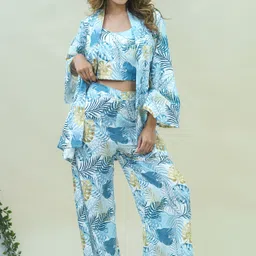 GO BOUJEE Printed Top & Trousers With Shrug Co-Ords-picture-48