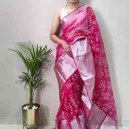 Panzora Ethnic Motifs Sequinned Organza Ready to Wear Saree-image-52