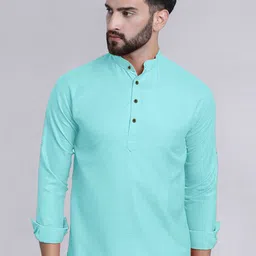 allan peter Men Chevron Thread Work Kurta-14