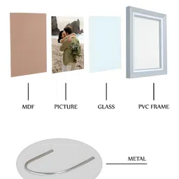Golden Peacock Grey & White 1 Pieces MDF Table Photo Frames image 4