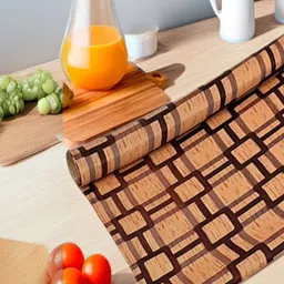 REVEXO Brown Printed Water-Resistant Shelf Liner-image-74