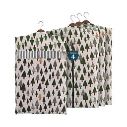 Aura Green 4 Pieces Printed Cotton Multi-Utility Organisers-14