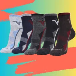 MJE Men Pack Of 5 Patterned Ankle Length Socks-19