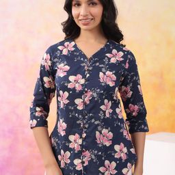 ANUKRITIBYNIDHIFASHION Women Foral Print Cotton Top-image-91