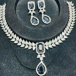 TIYARA Silver-Plated Artificial Stones and Beads Jewellery Set-54