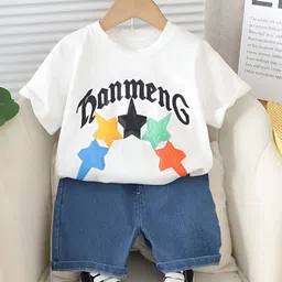 Googo Gaaga Boys Printed Round Neck Pure Cotton T-Shirt With Shorts-picture-45