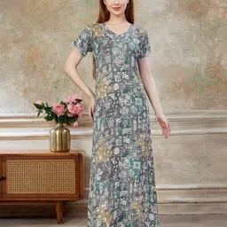 Sand Dune Women Printed Maxi Nightdress-picture-8