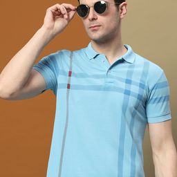 RELANE Men Printed Polo Collar Pockets T-shirt-image-76