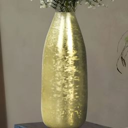 Royaloak Yellow Metal Flower Vase-image-1