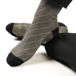 Theater Men Barber Stripes Mercerized Cotton Calf Length Formal Socks-image-73