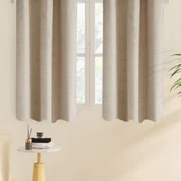 Home Centre Beige & Brown Set of 2 Black Out Window Curtain-90