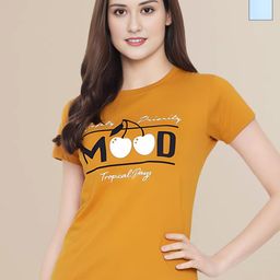 Mast & Harbour Women Typography 2 Printed Applique T-shirt-image-73