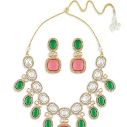 Zaveri Pearls Stone-Studded Jewellery Set-43