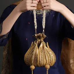 Anouk Embellished Potli Clutch-image-15