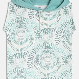 MINI KLUB Boys Abstract Printed Hood Pure Cotton T-shirt-image-91