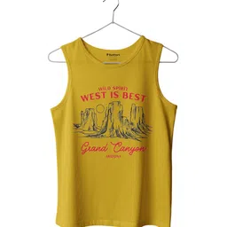 DAB SHARK Printed Round Neck Gym Vests DAB-SHARK-03-YELLOW-XS image 5