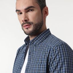 Marks & Spencer Men Button-Down Collar Tartan Checked Cotton Casual Shirt-image-37