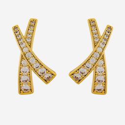 Kushal's Fashion Jewellery Gold-Plated Contemporary Zircon Studded Studs-picture-45