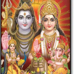 saf Shiva Parivar UV Textured Multi-Effect Painting Digital Reprint 13 inch x 11 inch Painting-picture-11