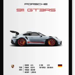 Porsche Wall Framed Posters 8x12 inch (A4 Size) Included Seamless Pins Hooks Wall Decor Framed Posters Wall Art For Bedroom, Living room, Office Fine Art Print Fine Art Print-19