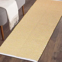 the home talk Striped Cotton 5 x 2 Feet Flat Weave Bedside Runner-picture-2