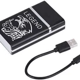 Viraan 2 in 1 Rechargeable USB Electric Cigarette Lighter Case for Smoking, Windproof Case Stylish Box 8 Cigarette Storage Space Cigarette Lighter-image-1