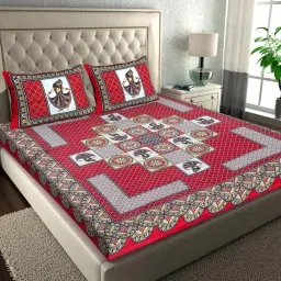 144 TC Cotton King Jaipuri Prints Flat Bedsheet-image-56