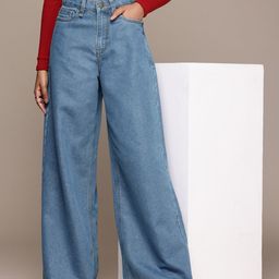 The Roadster Life Co. Women Palazzo Fit High-Rise Light Fade Jeans-image-45