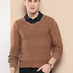 INVICTUS Cable Knitted V-Neck Acrylic Pullover-picture-44