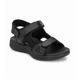 Delize Men Black Leather Sandals-image-56