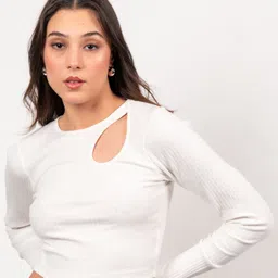 Strong And Brave Regular Fit Fitted Top with Shoulder Cut-Outs-image-32