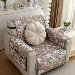 HOKIPO Brown & Yellow Printed Polyester 1 Piece Sofa Cover-image-46