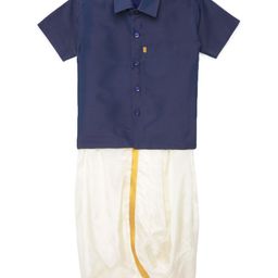 Thangamagan Boys Purple Solid Panjagajam & Shirt Set-23