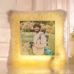 Suave Snuggler - Personalized LED Fur Cushion-image-78