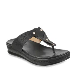 Metro Women's Black T-Strap Sandals-25