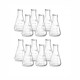 RANDHAWA GLOBAL Borosilicate Glass Graduated Conical Flask 100 ml for Labs, RG-98035 (Pack of 6) image 1
