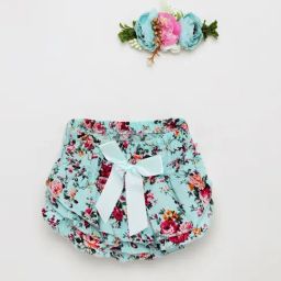 Biglilpeople Girls Multicolor Cotton Blend Printed Skirt with Headband-image-24