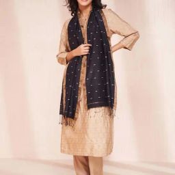 Fabindia Black Woven Pattern Stole-image-66