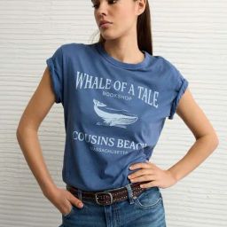 American Eagle Blue Regular Fit Printed T-Shirt-picture-23