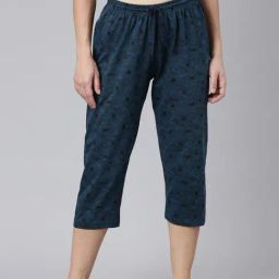 Kryptic Blue Cotton Regular Fit Printed Capri-image-15
