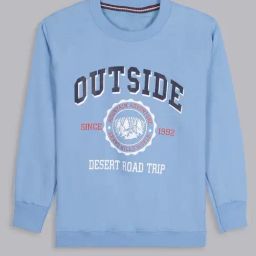 Bolly Lounge Boys Blue Cotton Regular Fit Printed Sweatshirt-image-89
