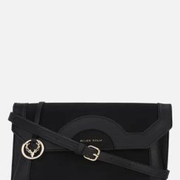 Allen Solly Black Textured Medium Sling Handbag-image-98