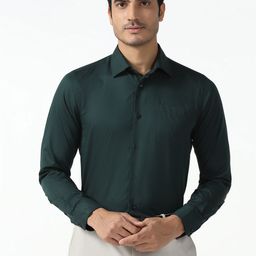 Blackberrys Men India Slim Fit Textured Spread Collar Pure Cotton Formal Shirt-image-27
