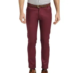 Sojanya Burgundy Regular Slim Fit Trousers-image-34