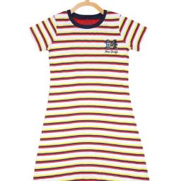 Blue Giraffe Kids Multi Cotton Striped Dress-image-37