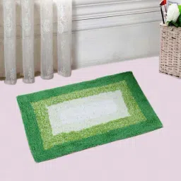 Saral Home Green & White Cotton 1250 GSM Bath Mats - Set of 2-9
